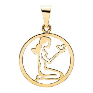 Stjernetegn i 8 kt. Guld med Jomfruen - 20 mm